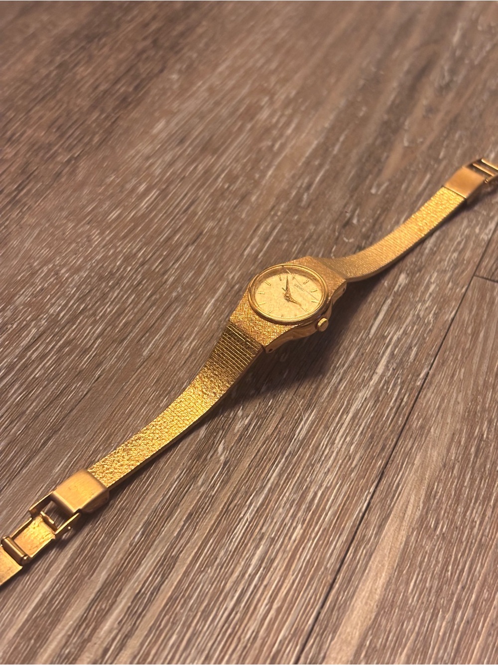 Seiko Gold-Tone Women's Textured Bracelet Watch
